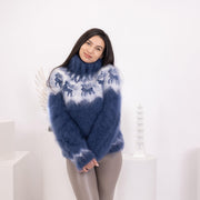 Pull islandais en mohair – Pull Lopi Renne Tricoté à la main T1591