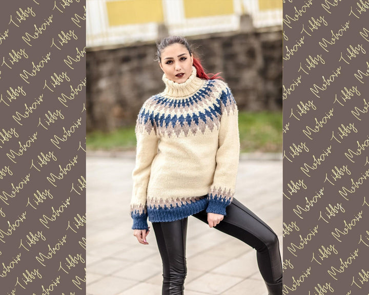 Lopi Wool Sweater – Hand Knitted Icelandic Nordic Pullover T430