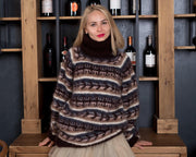 Brown Premium Mohair Mix Icelandic Nordic Sweater T839W