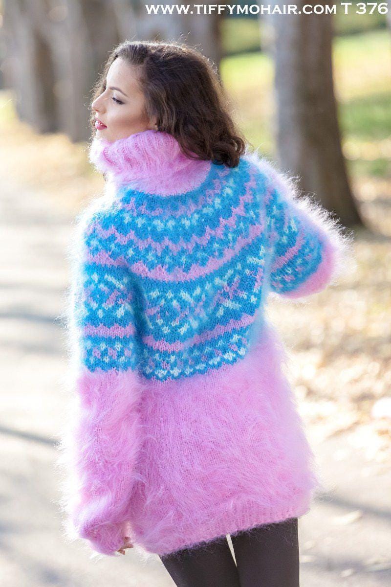 Pink Icelandic Sweater – Hand Knitted Lopi Wool Pullover T376