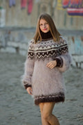Beige Chunky Mohair Icelandic Sweater T134