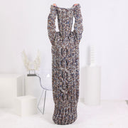 5-fädige Wollkleid, handgestricktes Chunky Maxi Kleid mit 50 cm Rollkragen T1656