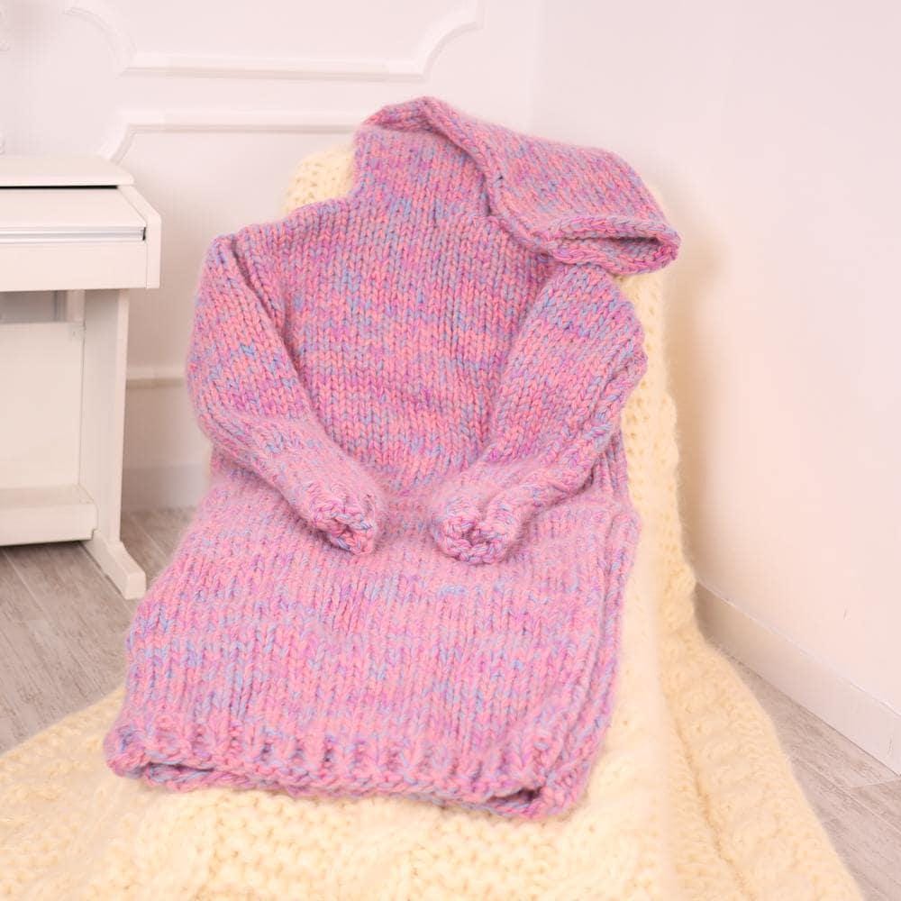 11 Strands Mohair Wool Sweater Dress, 9 kg Hand Knitted Extra Long Turtleneck T1978