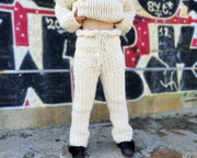 Chunky Merinowolle Hose, handgestrickt 2.5 kg Riesige Armstrickhose T909