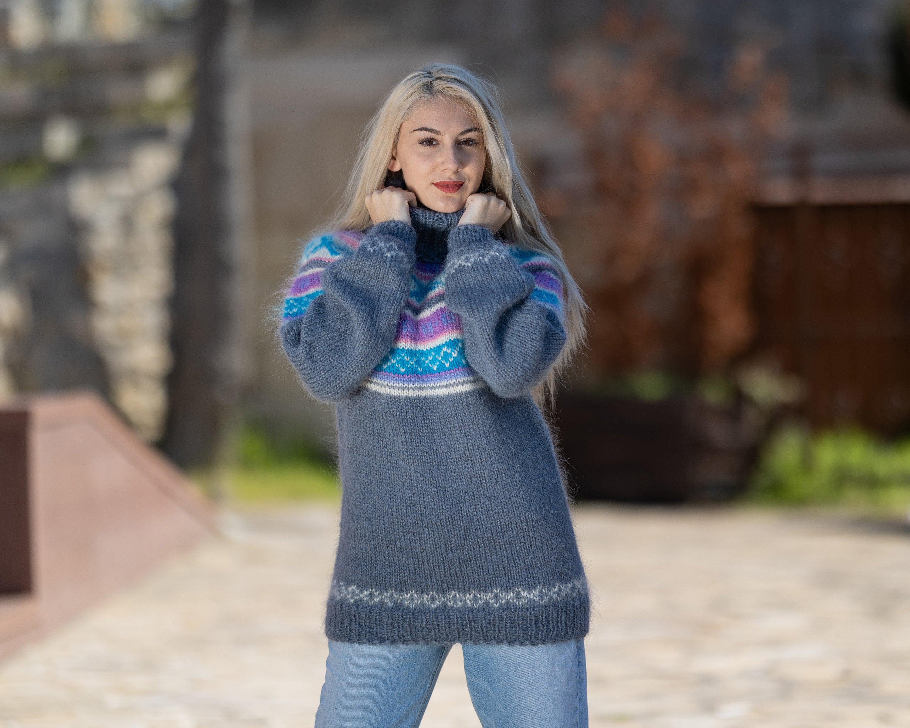 Tiffy Mohair Multicolour Norwegian Mohair Sweater M T1422R