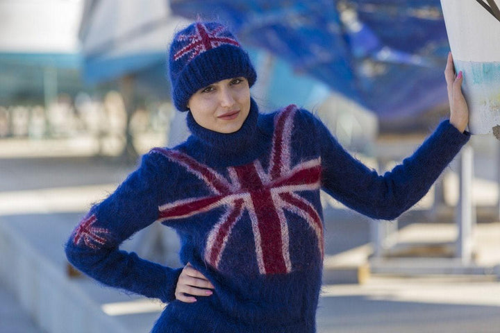 One available British flag Mohair Hat, Winter Beanie T562