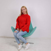 Einer erhältlich in Größe S, Damen Merinowollpullover, dicker Pullover T1887
