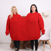Einer verfügbar in Größe 3XL, Chunky Woll Pullover für Paare - Oversized Pullover für Zwei T1845