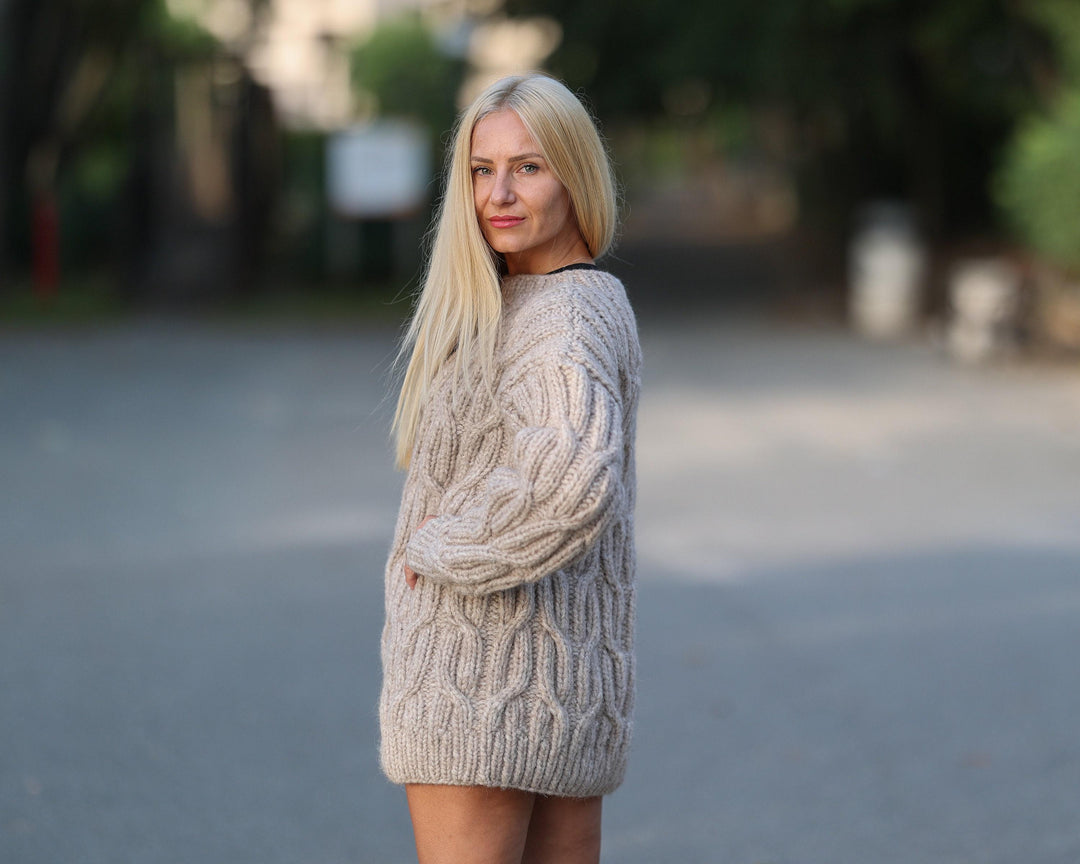 One available in size 3XL,Beige Soft Alpaca and Merino Sweater  T1449