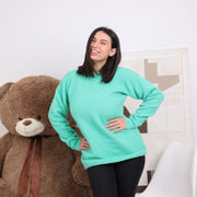Einer verfügbar in Größe 2XL, mintgrüner Pullover aus Alpakafasergemisch – weicher Strickpullover T1828