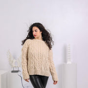 One available in size 4XL , Cable knit Sweater, Alpaca Superfine Crew Neck Jumper T1641