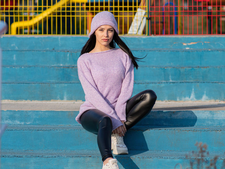 One available Purple Alpaca mix Hat  T1194