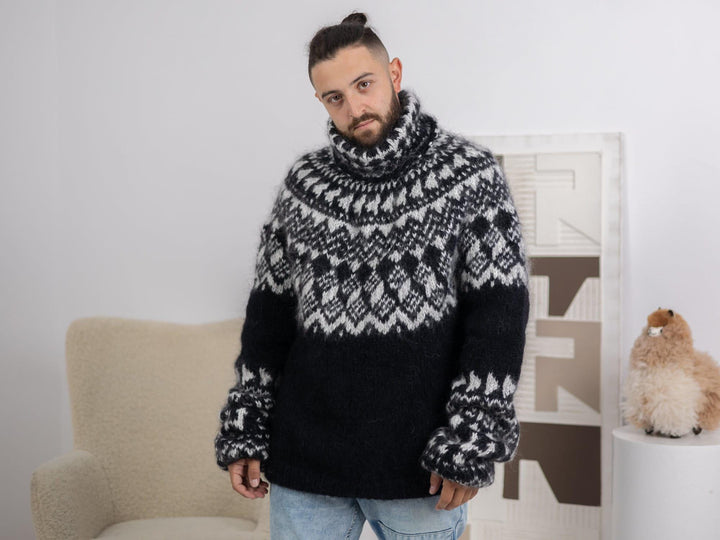 One available in Size 3XL, Norwegian Icelandic Men Mohair Sweater  T1689