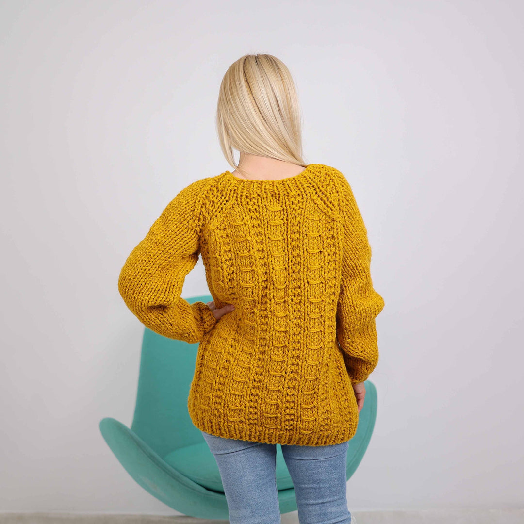One available in size 2XL, Cable knit 100 % wool sweater, Itchy wool Jumper T1886