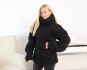 Pull en Gros Mohair 12 Fils – Tricoté Main, Unisexe et Épais T1536