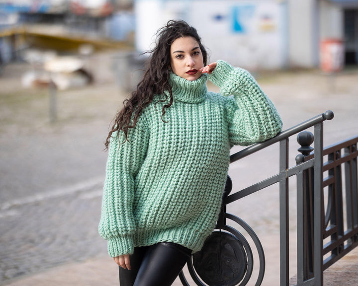 One available in size 3 XL, Mint Green Soft wool sweater  T1354
