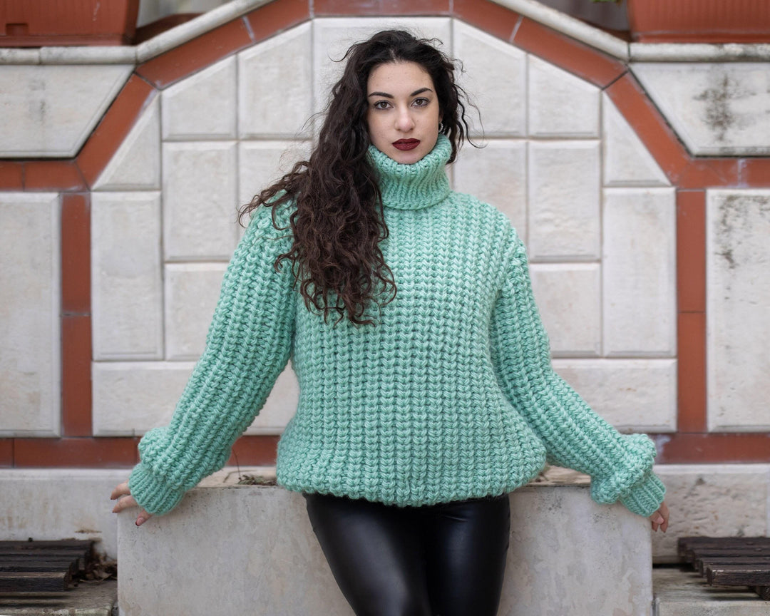 One available in size 3 XL, Mint Green Soft wool sweater  T1354