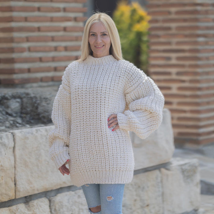 One available in size 4XL , Chunky English Rib Wool Sweater for Women T1866
