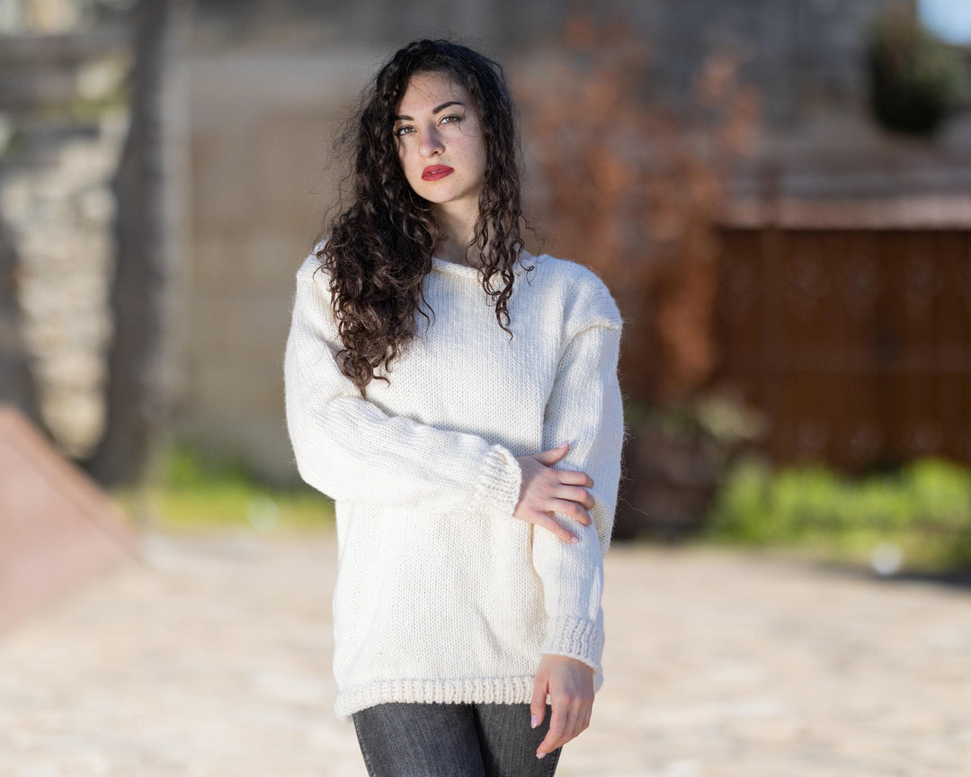 One available sweater in size 3XL,Hand knitted 100 % soft wool jumper T1420
