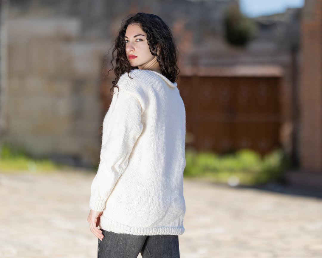 One available sweater in size 3XL,Hand knitted 100 % soft wool jumper T1420