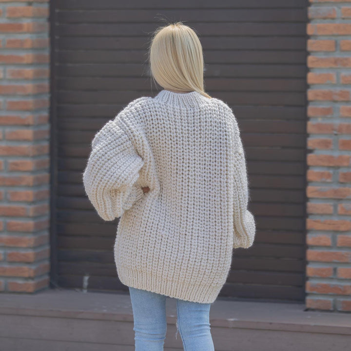 One available in size 4XL , Chunky English Rib Wool Sweater for Women T1866