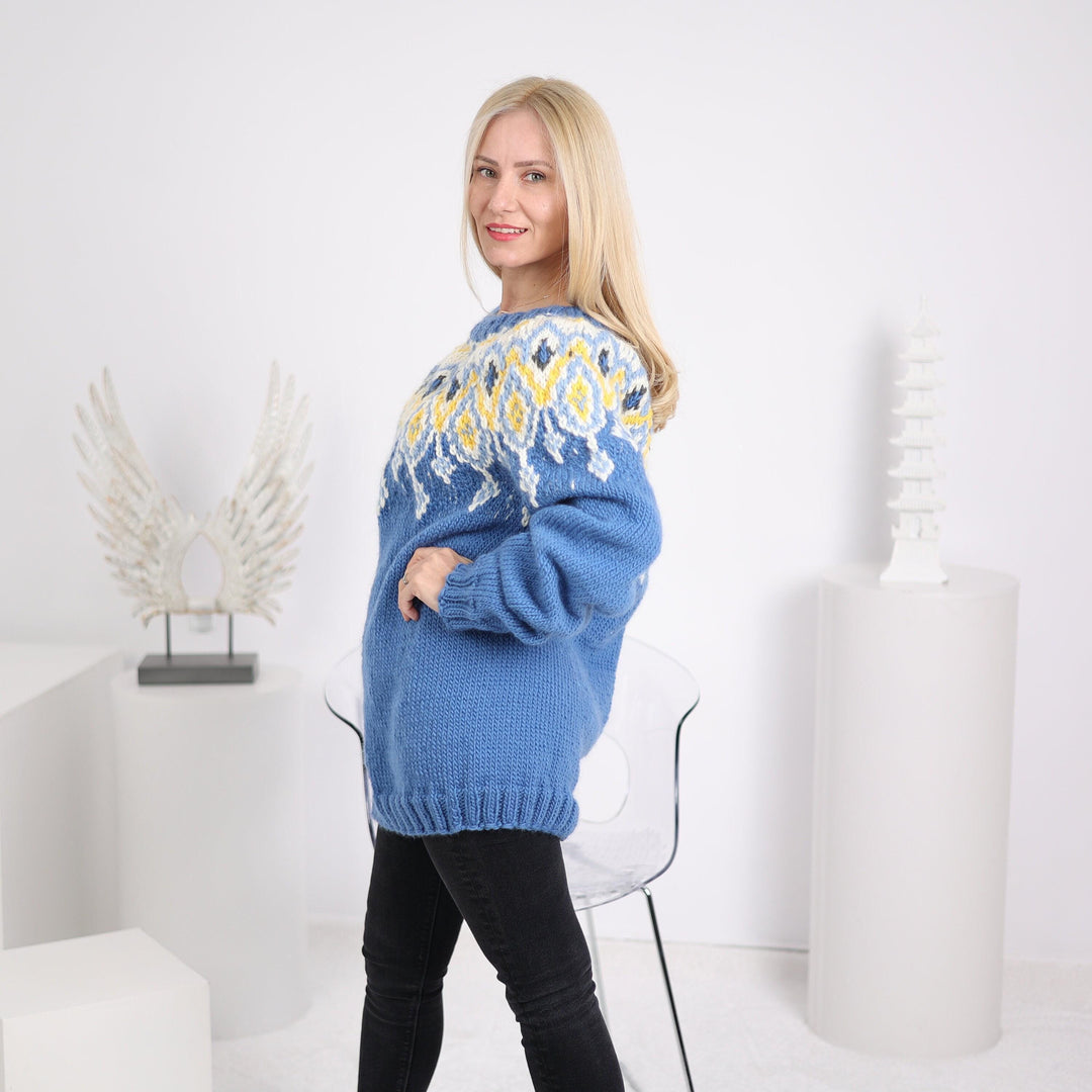 One available in size 4XL, Lopi wool Sweater, Icelandic style jumper T1631