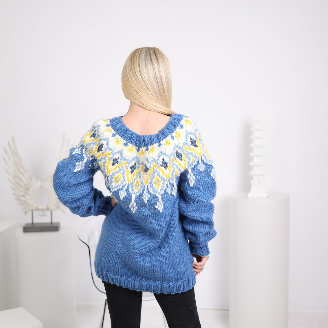 One available in size 4XL, Lopi wool Sweater, Icelandic style jumper T1631