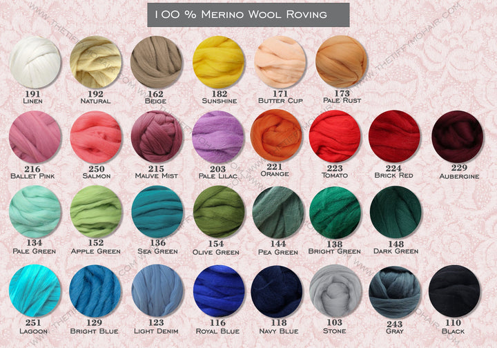 Tiffy Mohair merino roving yarn color palette for custom sweater orders