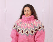 Multicolour Merino Roving Nordic Turtleneck Sweater T2360